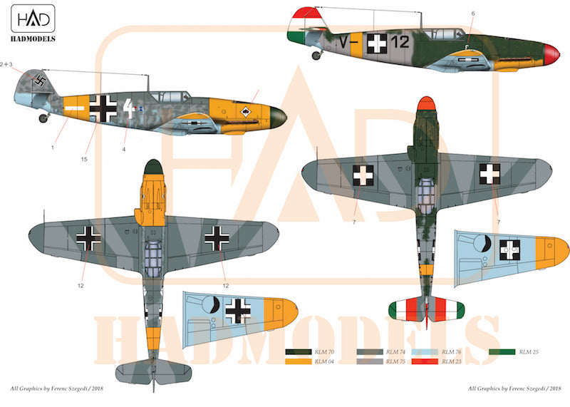 HAD Models HUN48087 1:48 Messerschmitt Bf-109F-4/b part II.