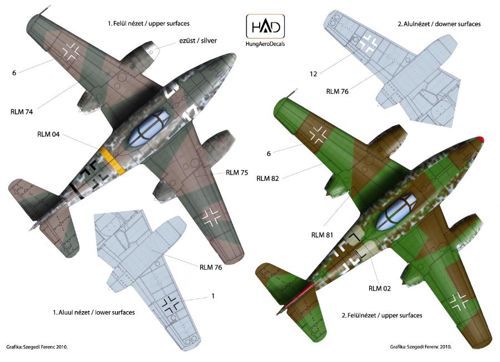 HAD Models HUN48105 1:48 Messerschmitt Me-262A-1