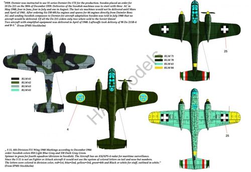 HAD Models HUN48146 1:48 Dornier Do-215B-4 / Do 17S