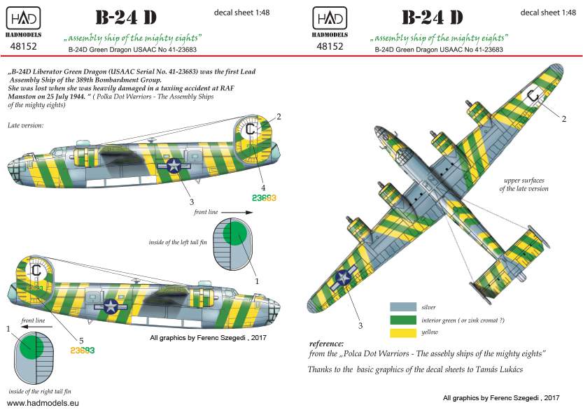 HAD Models HUN48152 1:48 Consolidated B-24D Liberator 'Green Dragon' USAAF