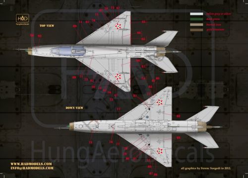 HAD Models HUN48157 Mikoyan MiG-21UM HUnAF Stencils DDR/Silver 1:48