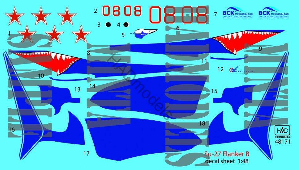 HAD Models HUN48171 1:48 Sukhoi Su-27