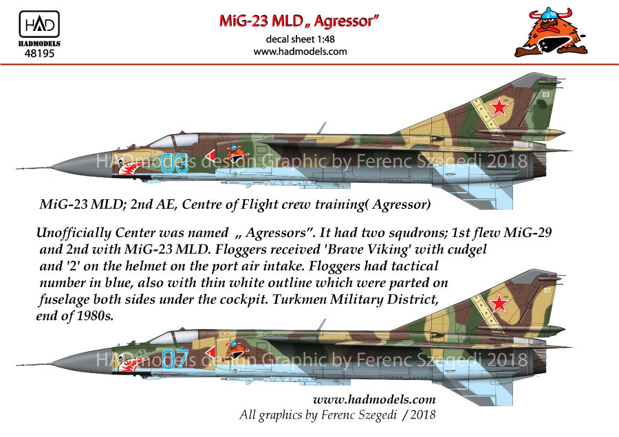 HAD Models HUN48195 1:48 Mikoyan MiG-23MLD 'Aggressor'