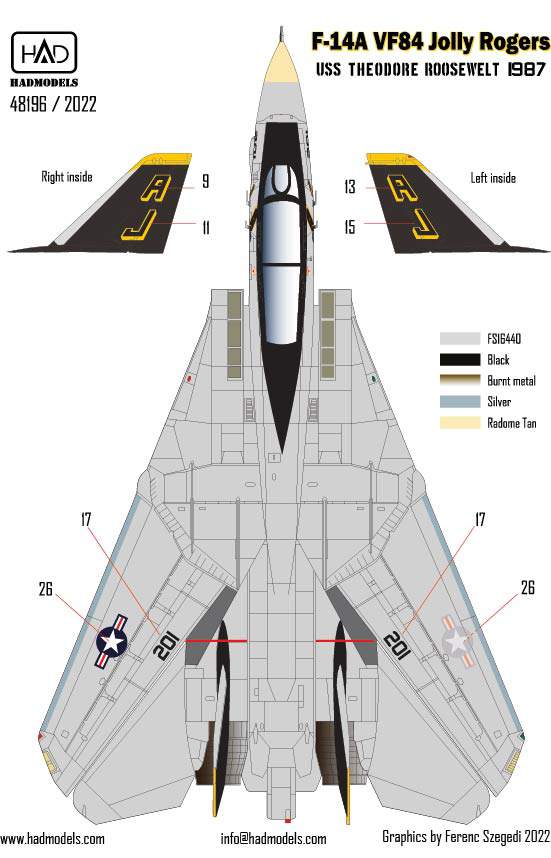 HAD Models HUN48196 F-14A Tomcat VF-84 Jolly Rogers Pt 1 1:48