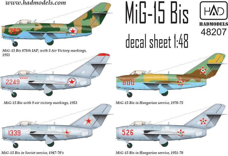 HAD Models HUN48207 1:48 Mikoyan MiG-15Bis