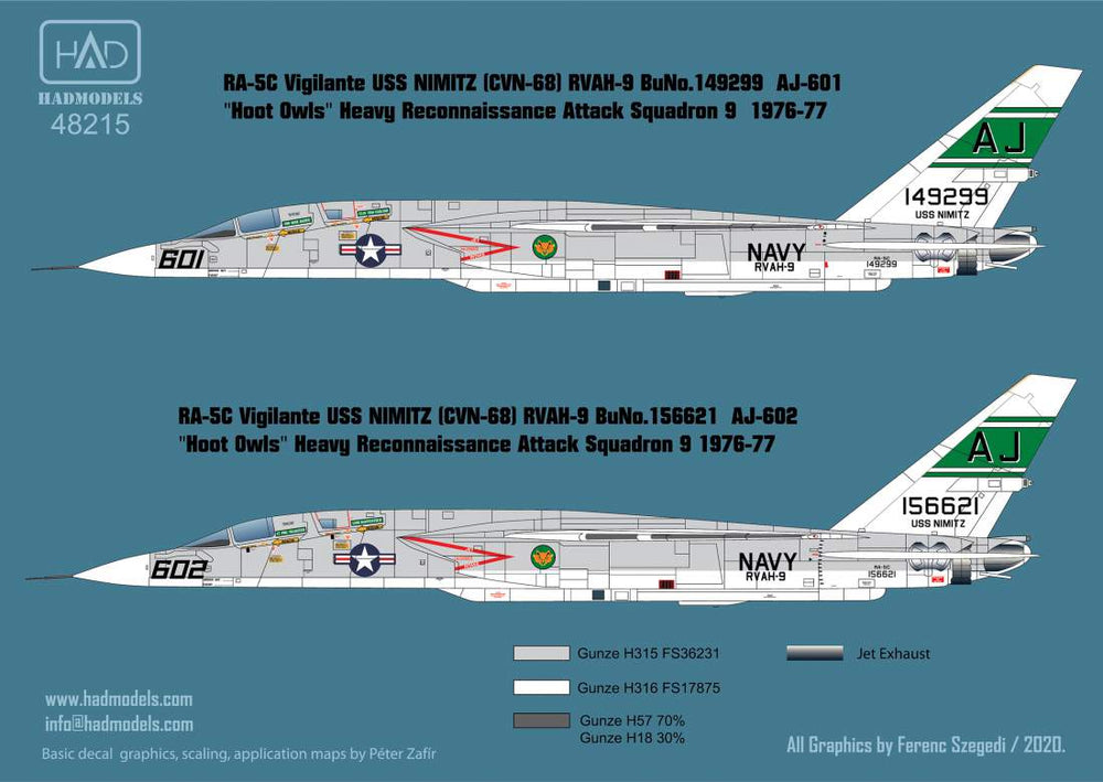 HAD Models HUN48215 1:48 North-American RA-5C Vigilante of the USS Nimitz