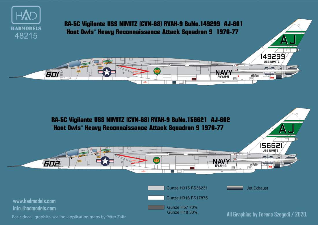 HAD Models HUN48215 1:48 North-American RA-5C Vigilante of the USS Nimitz