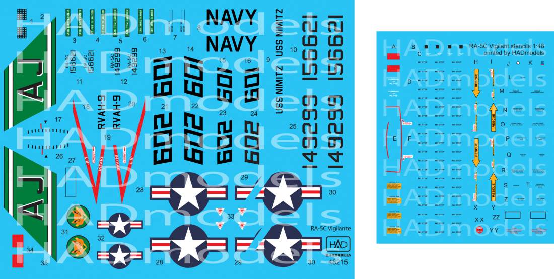 HAD Models HUN48215 1:48 North-American RA-5C Vigilante of the USS Nimitz