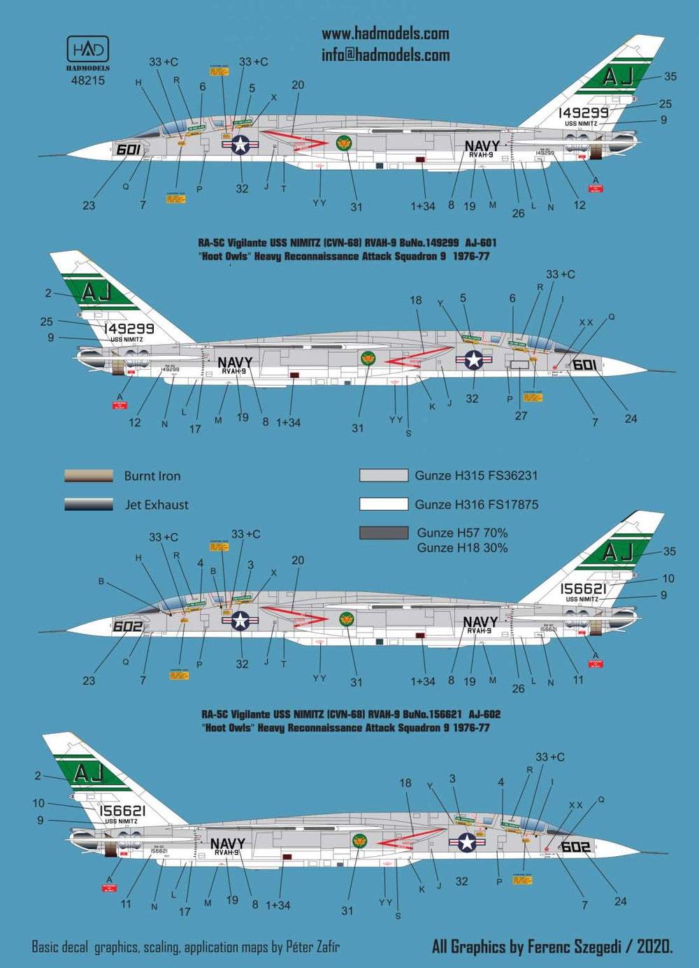 HAD Models HUN48215 1:48 North-American RA-5C Vigilante of the USS Nimitz