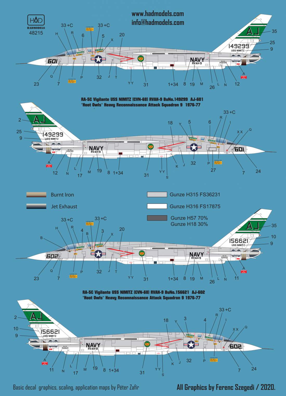 HAD Models HUN48215 1:48 North-American RA-5C Vigilante of the USS Nimitz