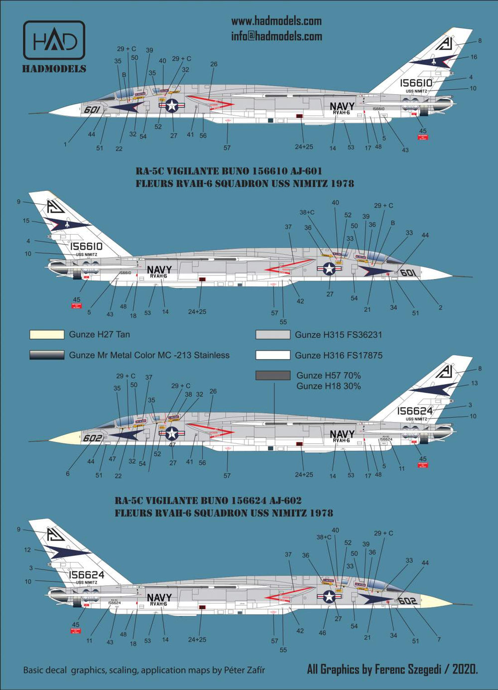 HAD Models HUN48220 1:48 North-American RA-5C Vigilante of the USS Nimitz