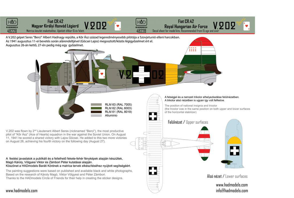 HAD Models HUN48228 1:48 Fiat CR-42 keresztes part 2