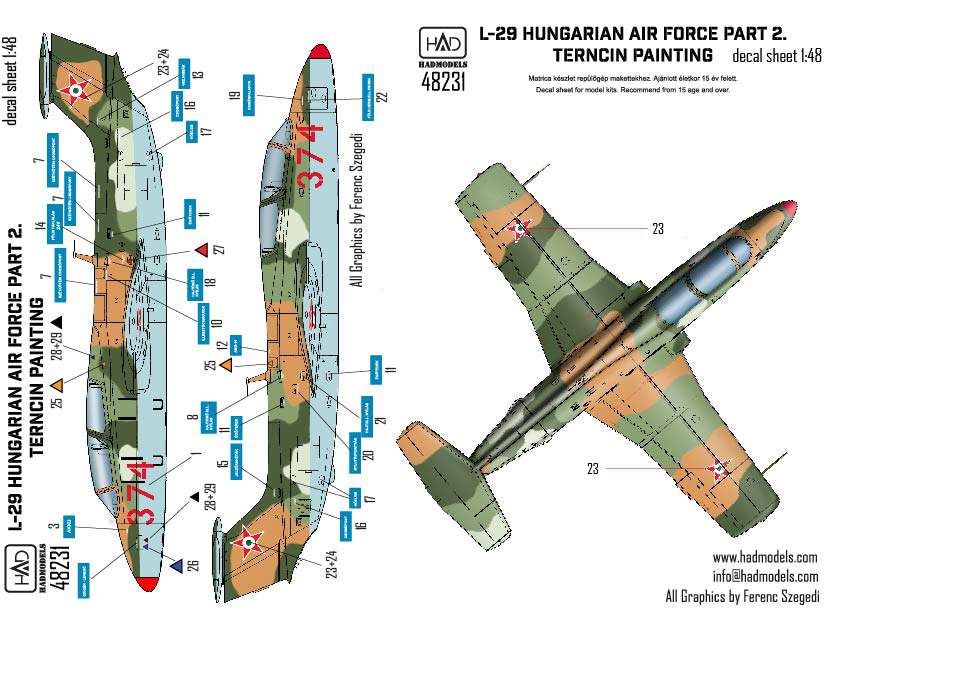 HAD Models HUN48231 1:48 Aero L-29 in Hungarian Service/Trencin painting scheme