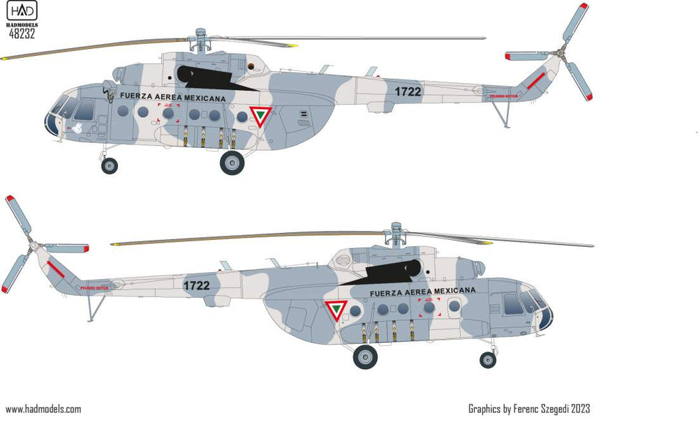 HAD Models HUN48232 1:48 Mil Mi-17 Hun, Mexico, UN