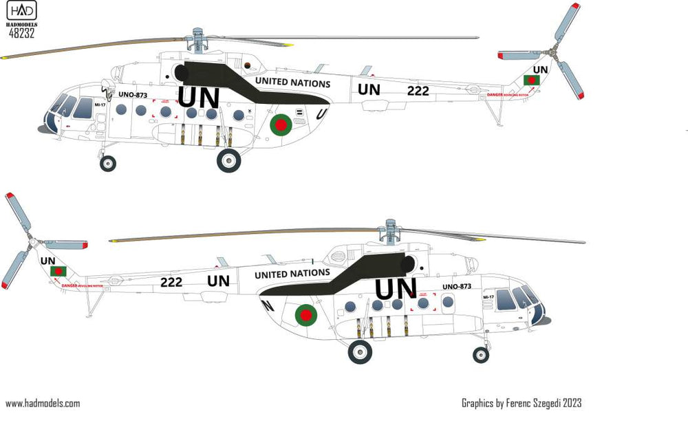 HAD Models HUN48232 1:48 Mil Mi-17 Hun, Mexico, UN