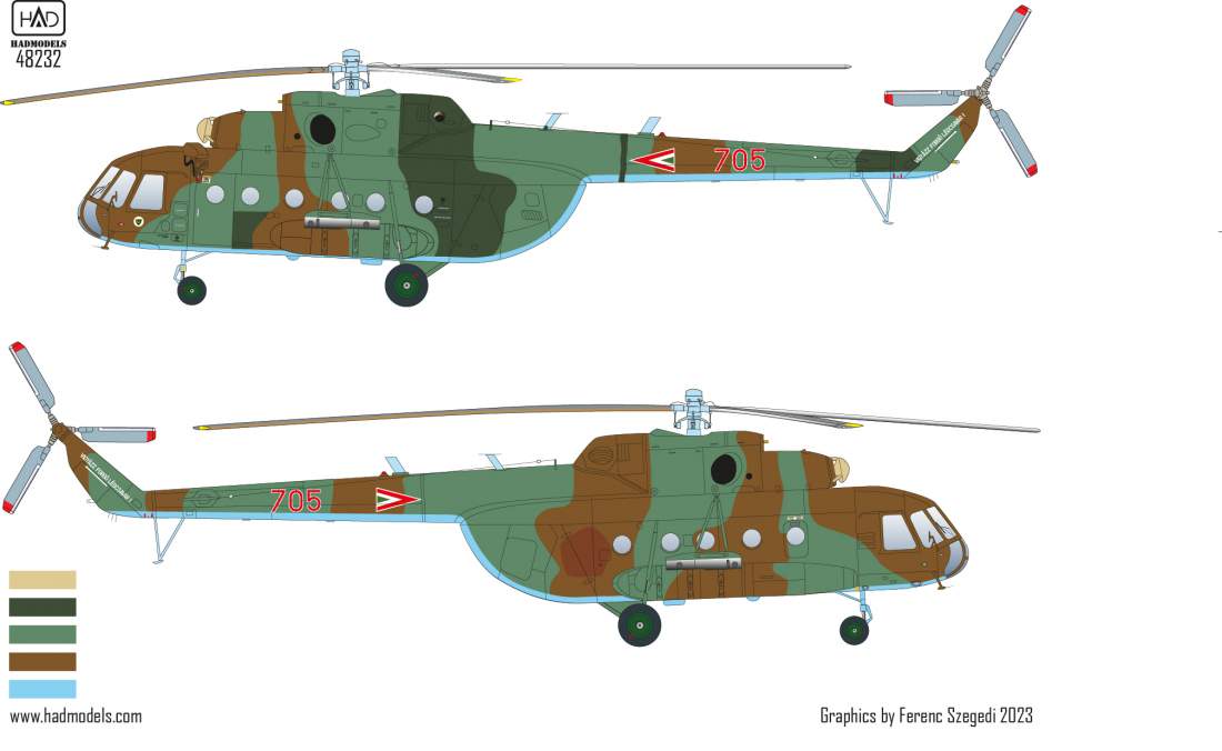 HAD Models HUN48232 1:48 Mil Mi-17 Hun, Mexico, UN