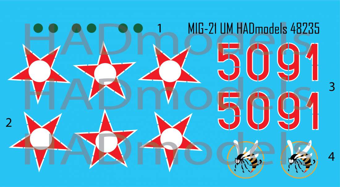 HAD Models HUN48235 1:48 Mikoyan MiG-21UM HUNAF 5091 Dongo Squadron