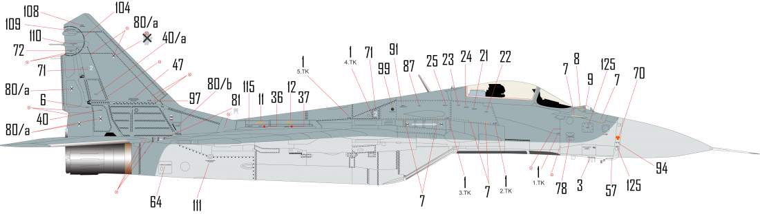 HAD Models HUN48239 1:48 Mikoyan MiG-29 Hungarian in NATO service Stenciling