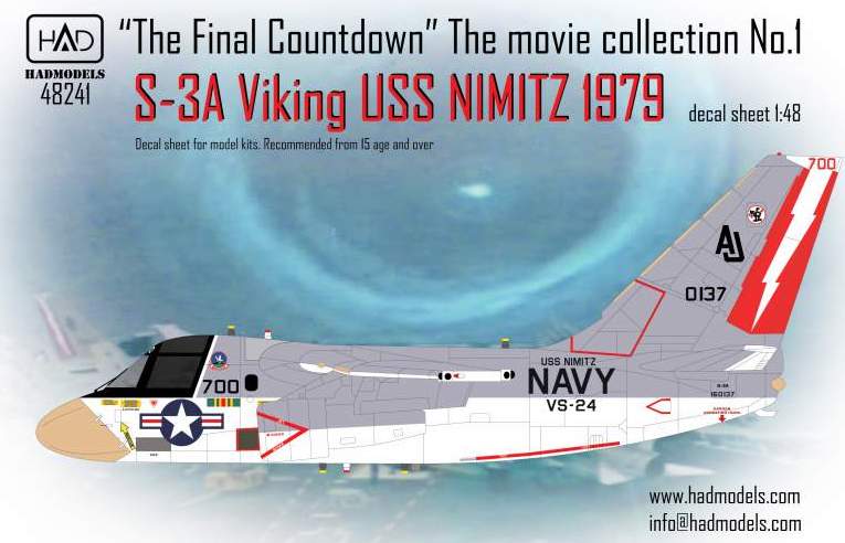 HAD Models HUN48241 Lockheed S-3A Viking Final Countdown 1:48