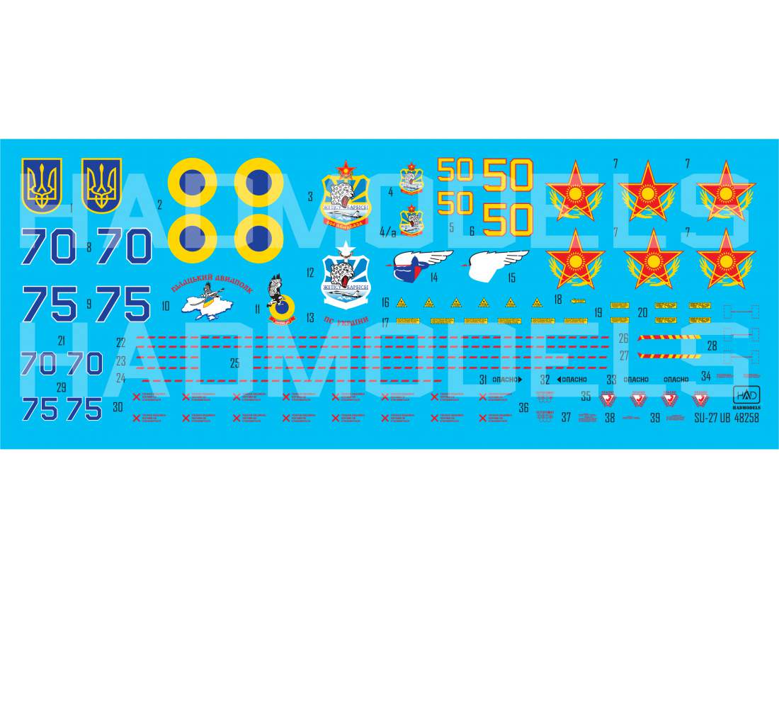 HAD Models HUN48258 1:48 Sukhoi Su-27UBM-1 Ukrainian and Kazakh painting schemes