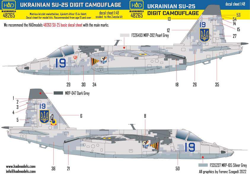 HAD Models HUN48265 1:48 Sukhoi Su-25 Ukrainian Digital Camouflage II