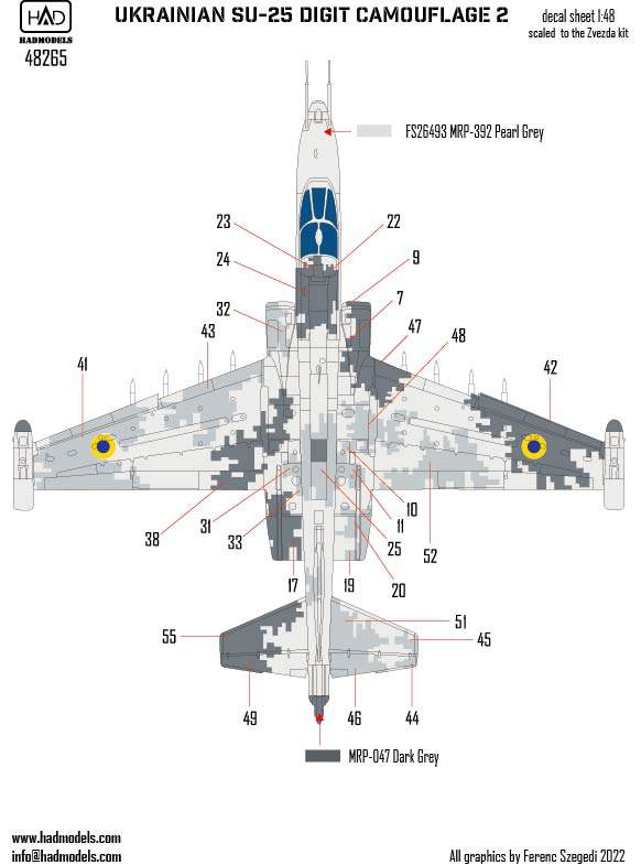 HAD Models HUN48265 1:48 Sukhoi Su-25 Ukrainian Digital Camouflage II