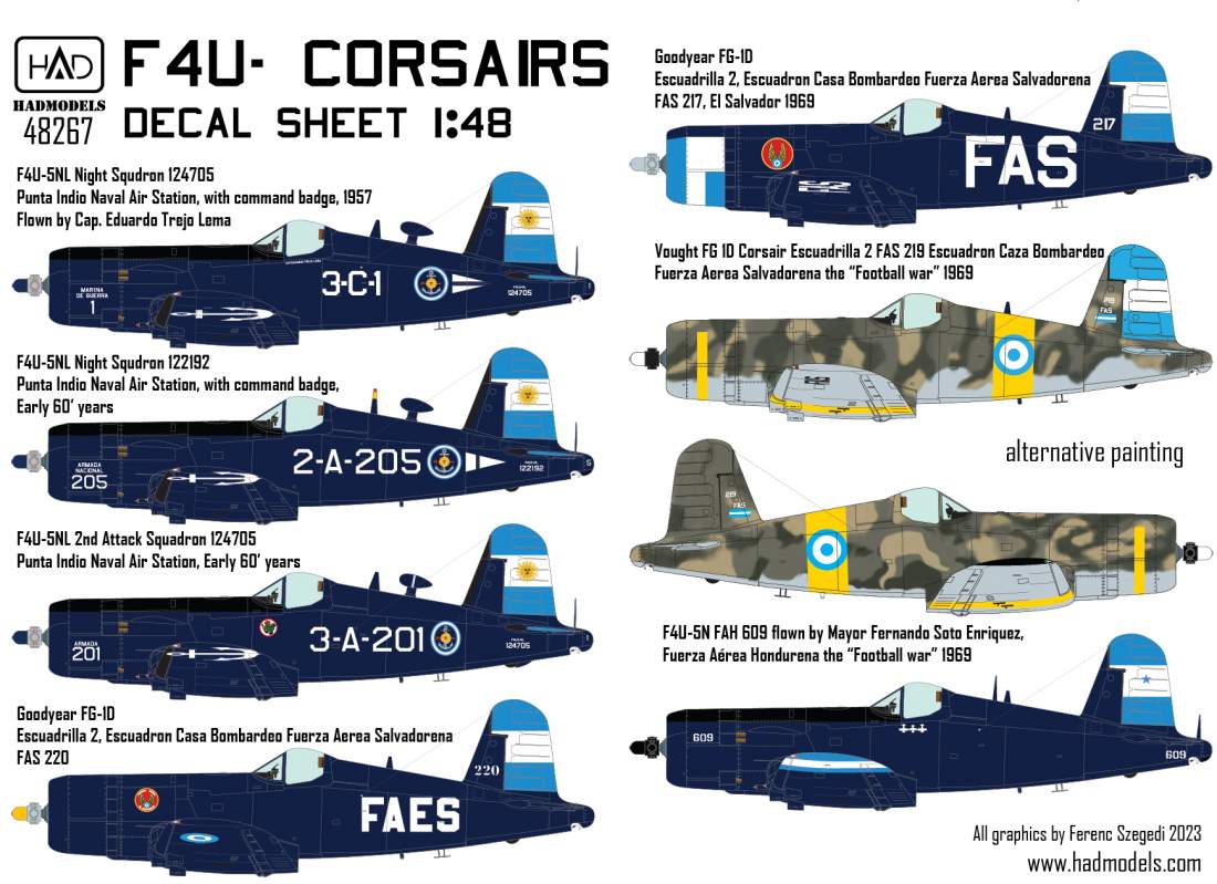 HAD Models HUN48267 1:48 Vought F4U-5 Corsairs Part 2