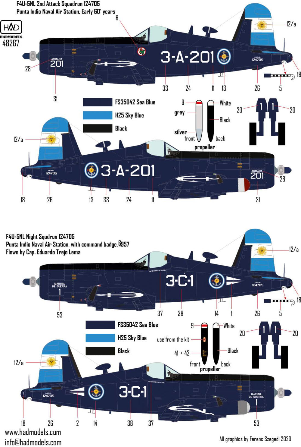 HAD Models HUN48267 1:48 Vought F4U-5 Corsairs Part 2