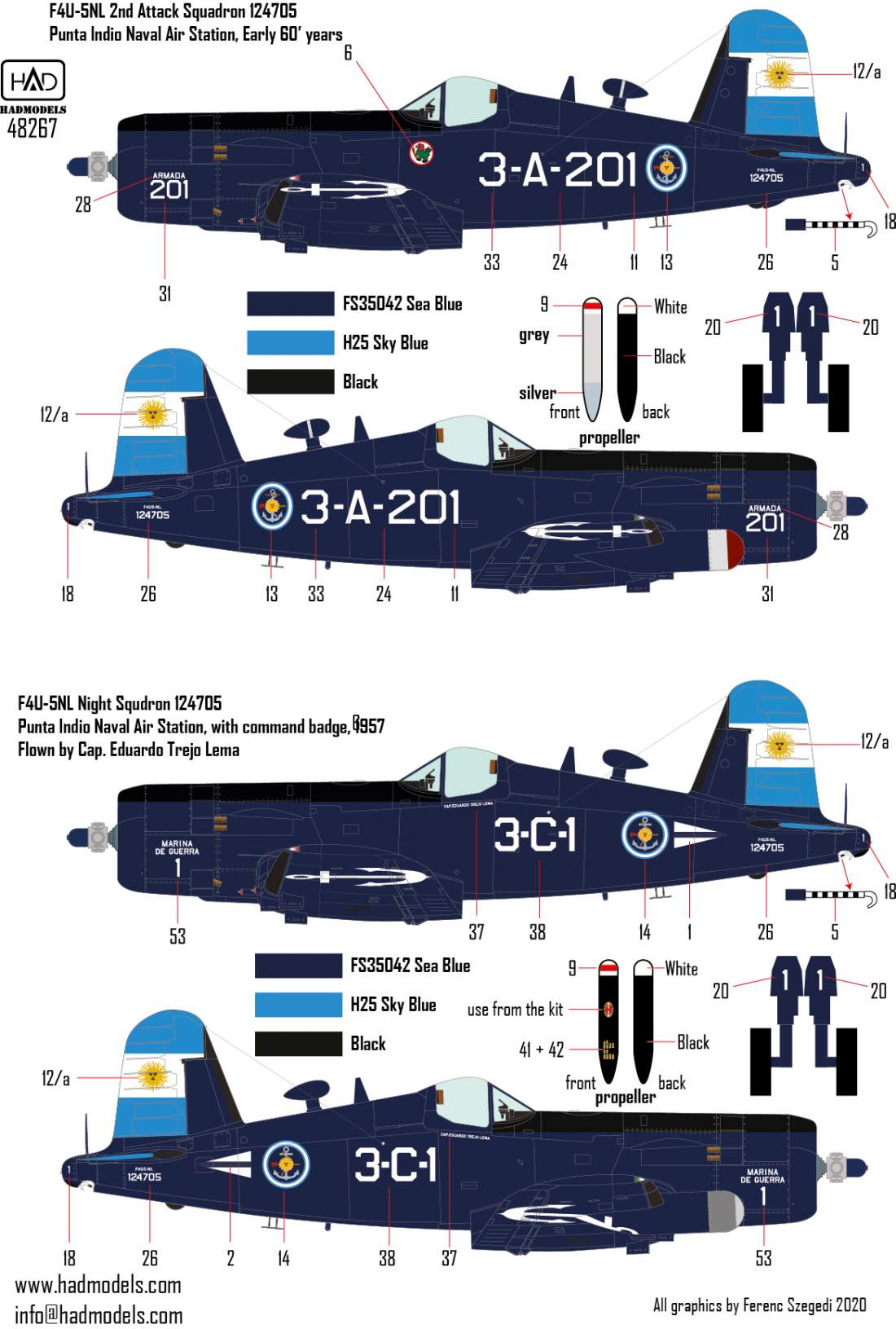 HAD Models HUN48267 1:48 Vought F4U-5 Corsairs Part 2