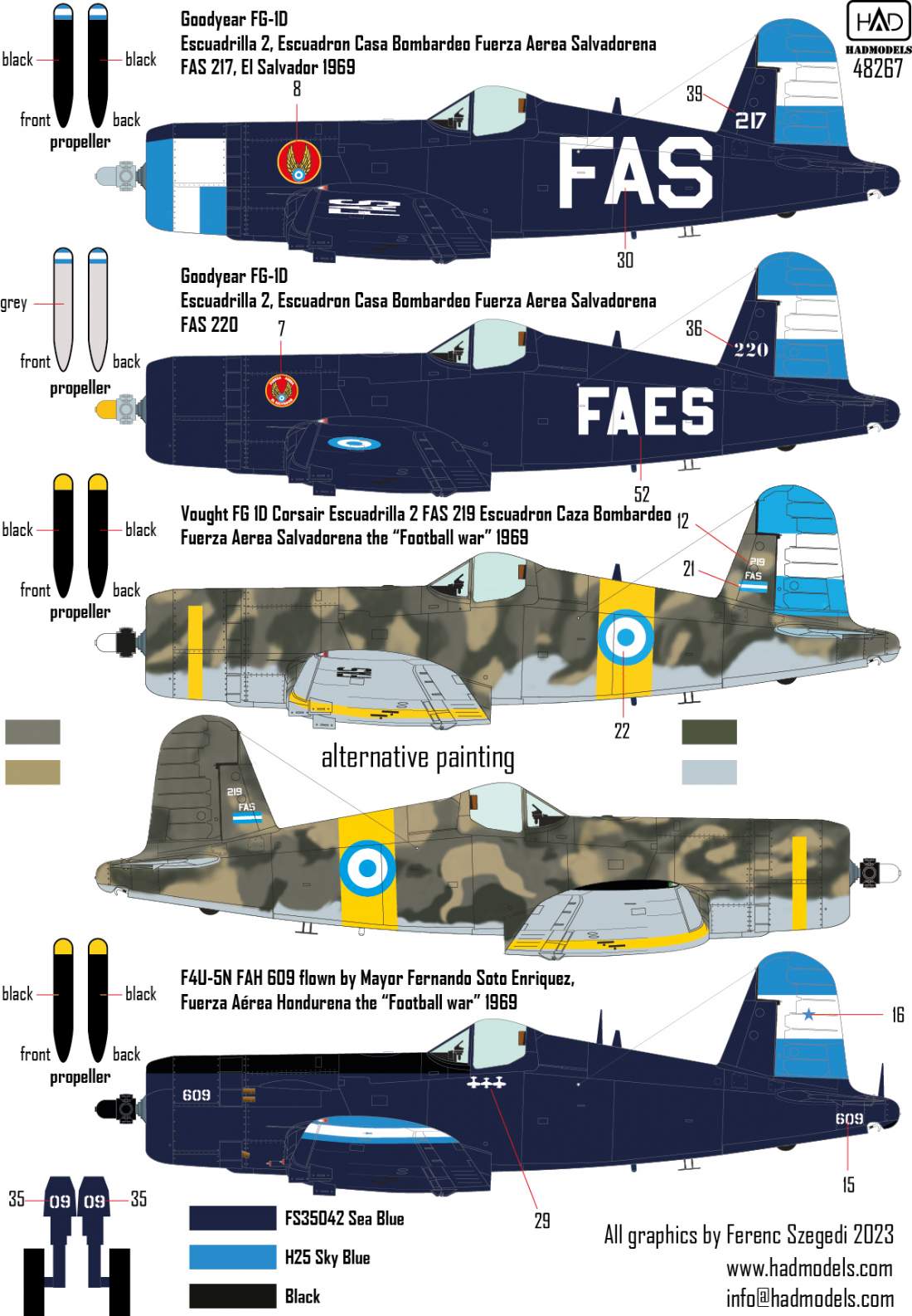 HAD Models HUN48267 1:48 Vought F4U-5 Corsairs Part 2