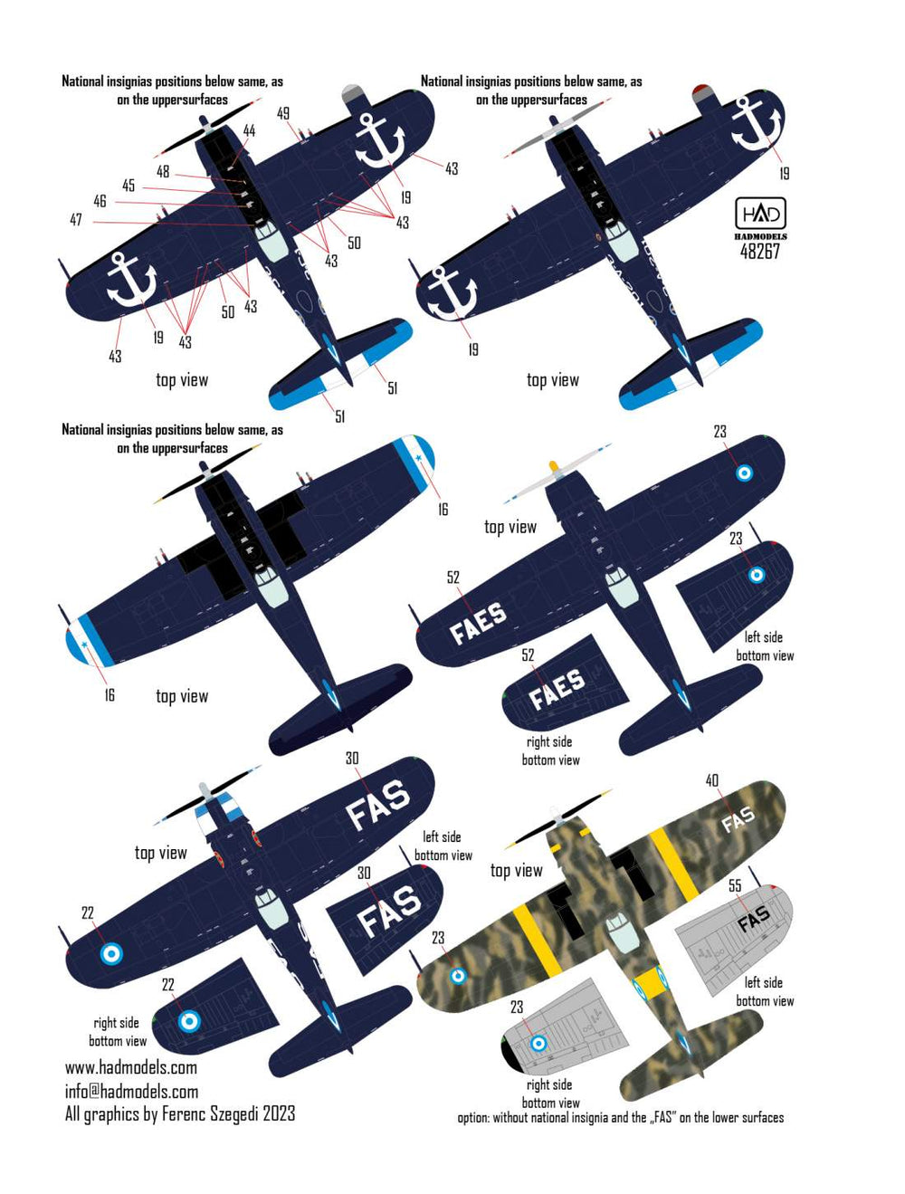 HAD Models HUN48267 1:48 Vought F4U-5 Corsairs Part 2