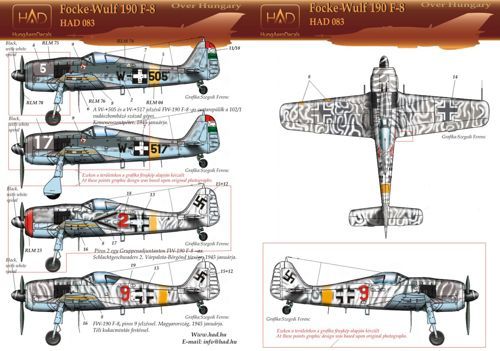 HAD Models HUN72083 1:72 Focke-Wulf Fw-190F-8 red 2; 9; W-517; W-505