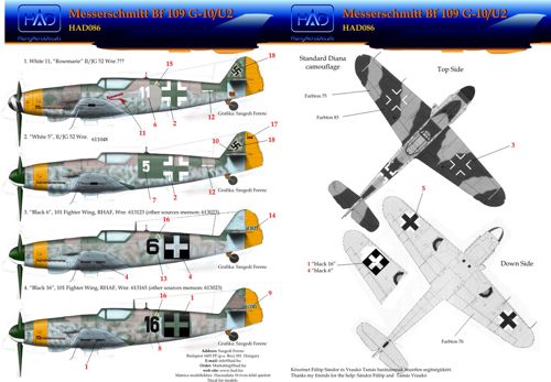 HAD Models HUN72086 1:72 Messerschmitt Bf-109G-10