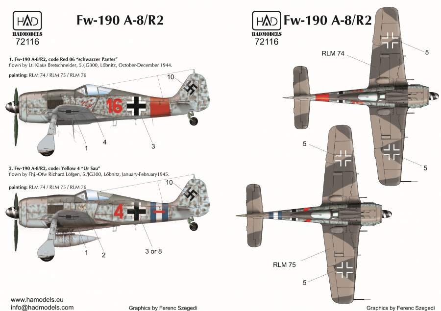 HAD Models HUN72116 1:72 Focke-Wulf Fw-190A-8/R2