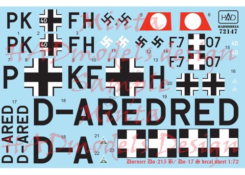 HAD Models HUN72147 1:72 Dornier Do-215B/ Do 17S part 1