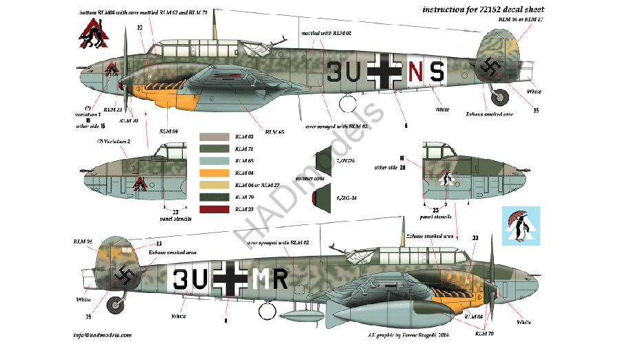 HAD Models HUN72152 1:72 Messerschmitt Bf-110D-3 "Afrika" Part 1