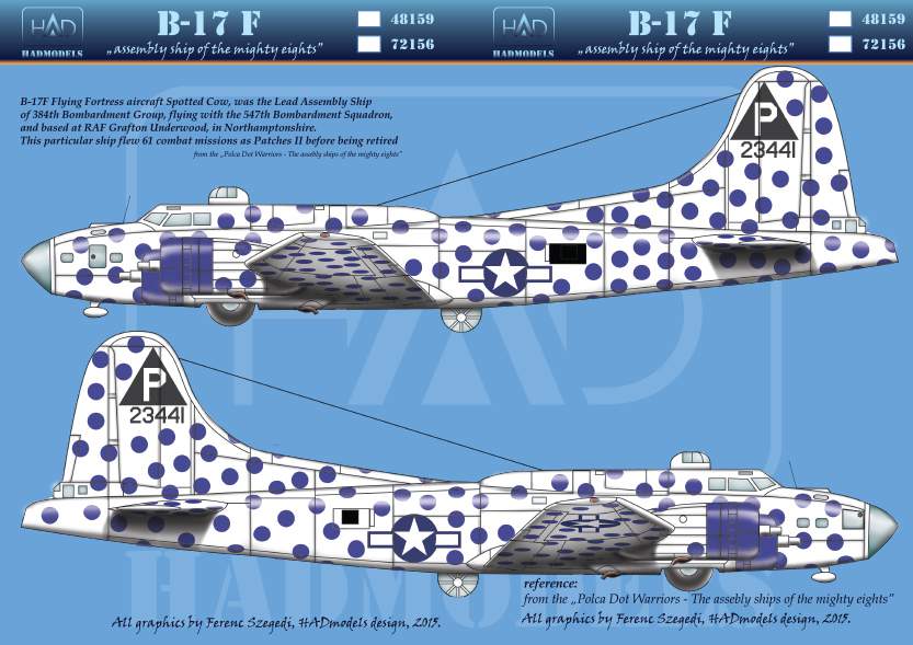 HAD Models HUN72156 1:72 B-17F Flying Fortress' Spotted Cow USAF
