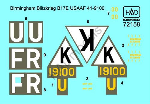 HAD Models HUN72158 1:72 B-17E Flying Fortress Birmingham Blitzkrieg USAAF