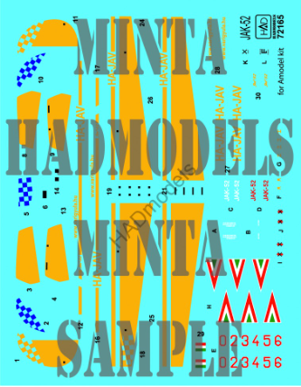 HAD HUN72165 1:72 Yak-52 “Gyula Vari” HunAF decal bonus sheet