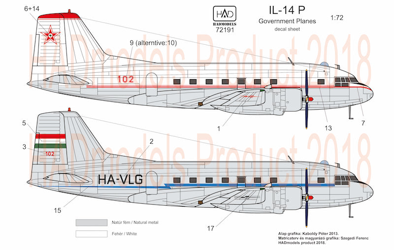 HAD Models HUN72191 1:72 Ilyushin Il-14P Government Plane