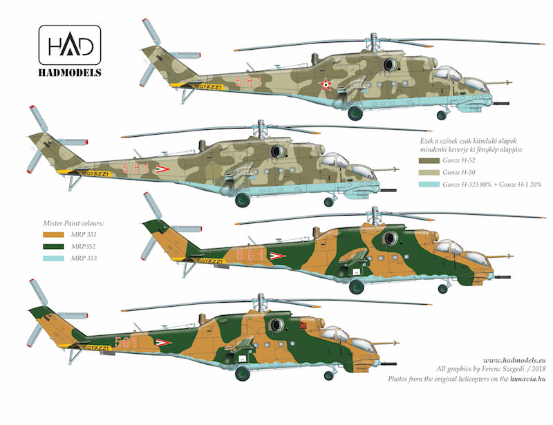 HAD Models HUN72193 1:72 Mil Mi-24D/Mi-24V/Mi-24P in Hungarian Service