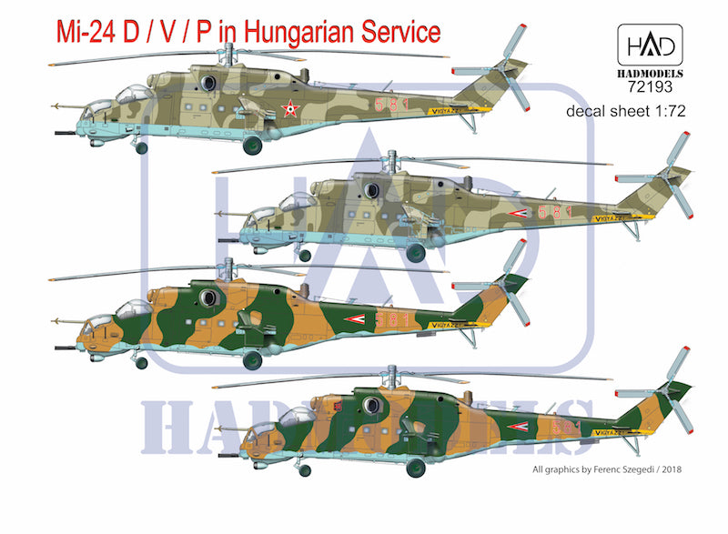 HAD Models HUN72193 1:72 Mil Mi-24D/Mi-24V/Mi-24P in Hungarian Service