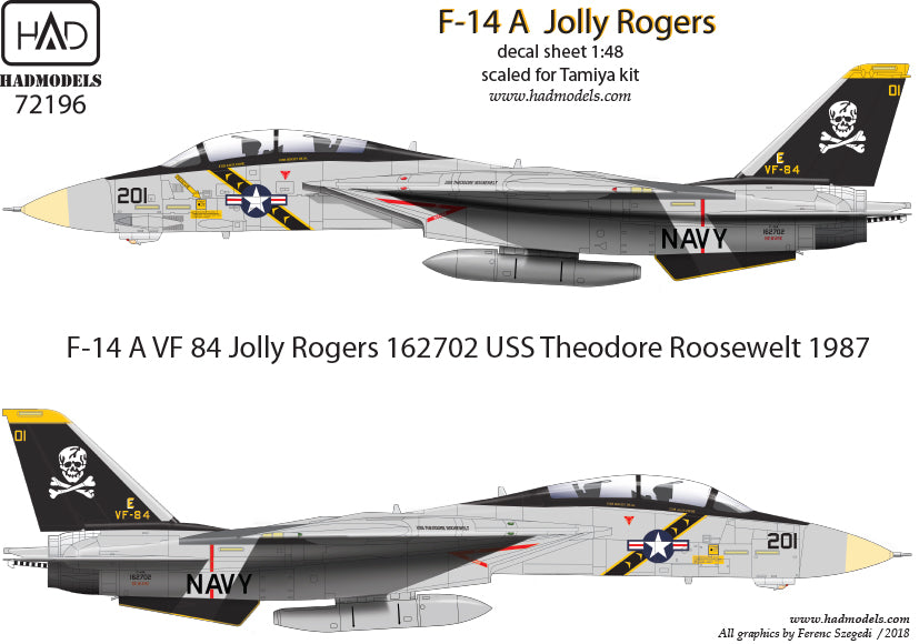 HAD Models HUN72196 F-14A Tomcat VF-84 Jolly Rogers Pt 1 1:72