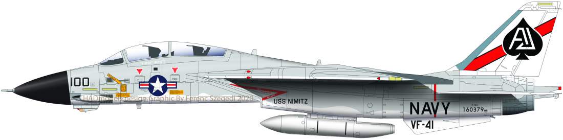 HAD Models HUN72217 1:72 Grumman F-14A Tomcat Black Aces/ USS Nimitz