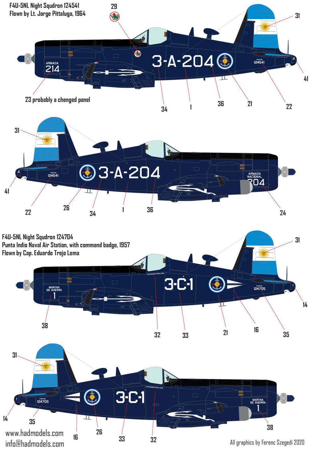 HAD Models HUN72229 1:72 Vought F4U-5NL Argentine Naval Corsairs