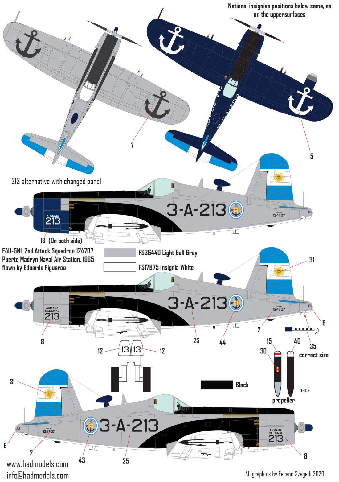 HAD Models HUN72229 1:72 Vought F4U-5NL Argentine Naval Corsairs
