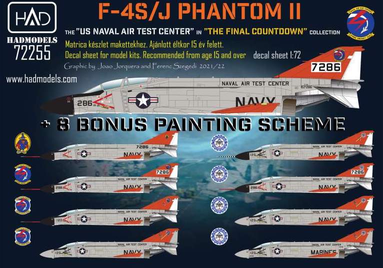 HAD Models HUN72255 McDonnell F-4J Phantom USN Air Test Center 1:72
