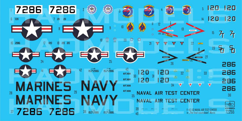 HAD Models HUN72255 McDonnell F-4J Phantom USN Air Test Center 1:72