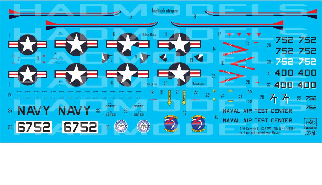 HAD Models HUN72256 LTV A-7E Corsair USN Air Test Center 1:72