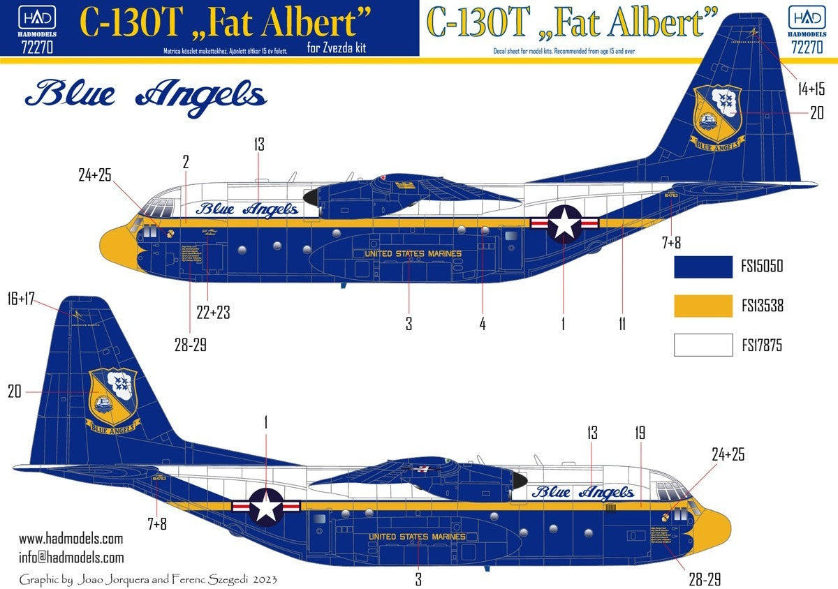 HAD Models HUN72270 1:72 Lockheed C-130T Hercules 'Fat Albert'